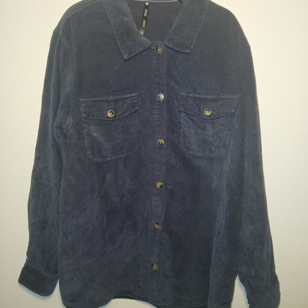 kuhl  Corduroy  mens long sleeve Shirt blue medium